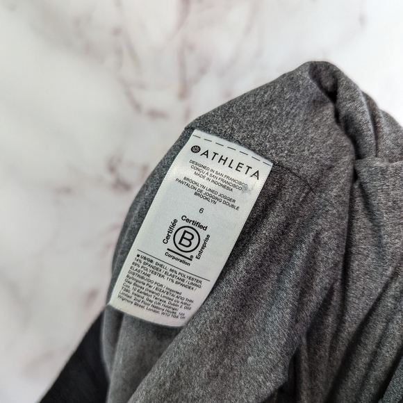 Athleta Jogger Womens 6 Small Black Lined Jersey Brooklyn Ankle Pants - Picture 11 of 13